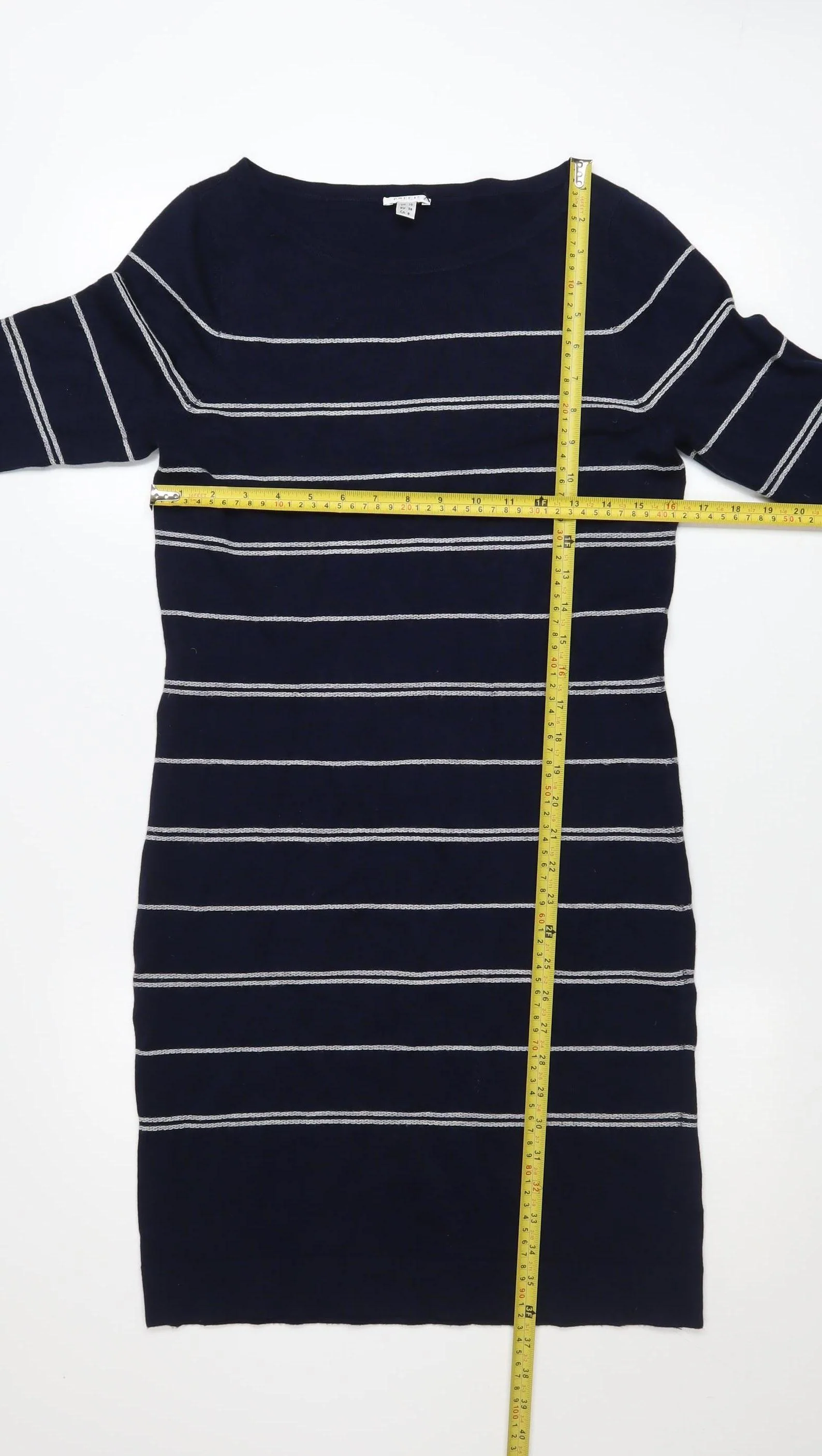 Precis Petite Women's Blue Striped Knit Sheath Dress Size 10 - Image 2