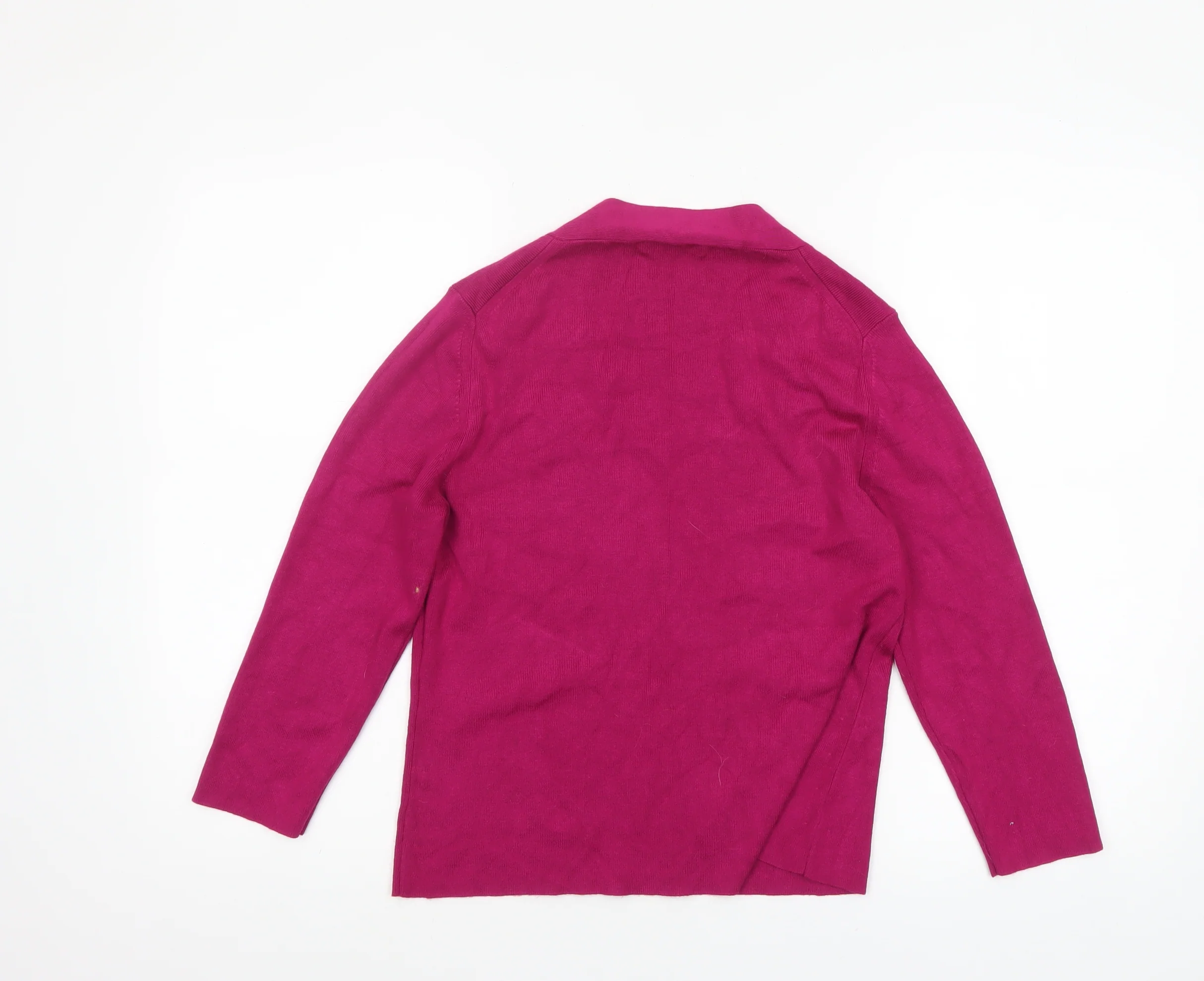 Precis Petite Women's Pink Scoop Neck Button Detail Jumper Size M - Image 3