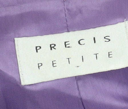 Precis Petite Women's Purple Wool Blend Suit Jacket Size 16 - Image 4