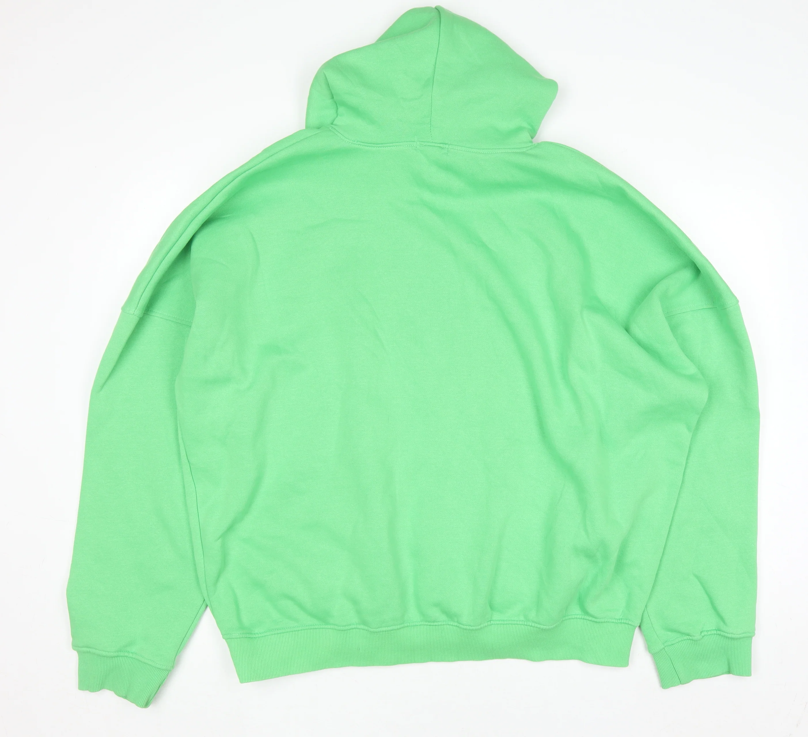 PrettyLittleThing Unisex Green Pullover Hoodie L Relaxed Fit Embroidered - Image 3