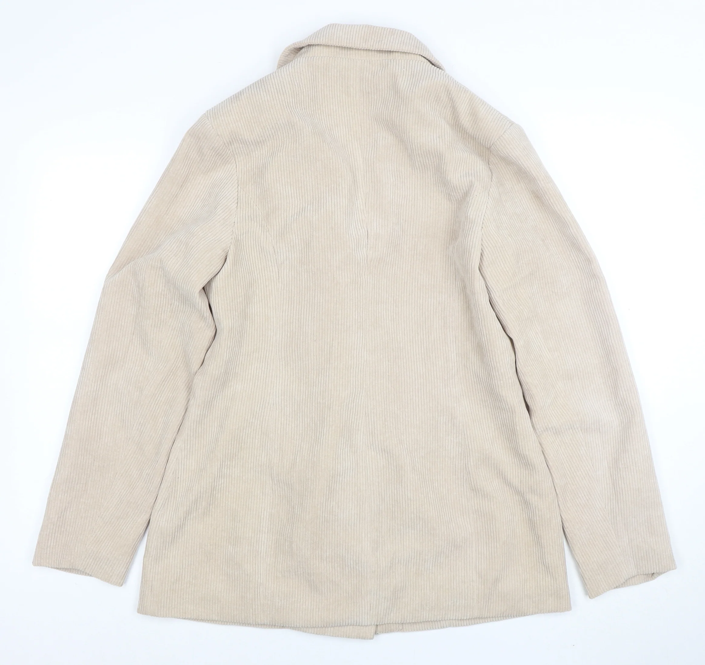 PrettyLittleThing Women Beige Corduroy Double-Breasted Blazer UK 10 - Image 3