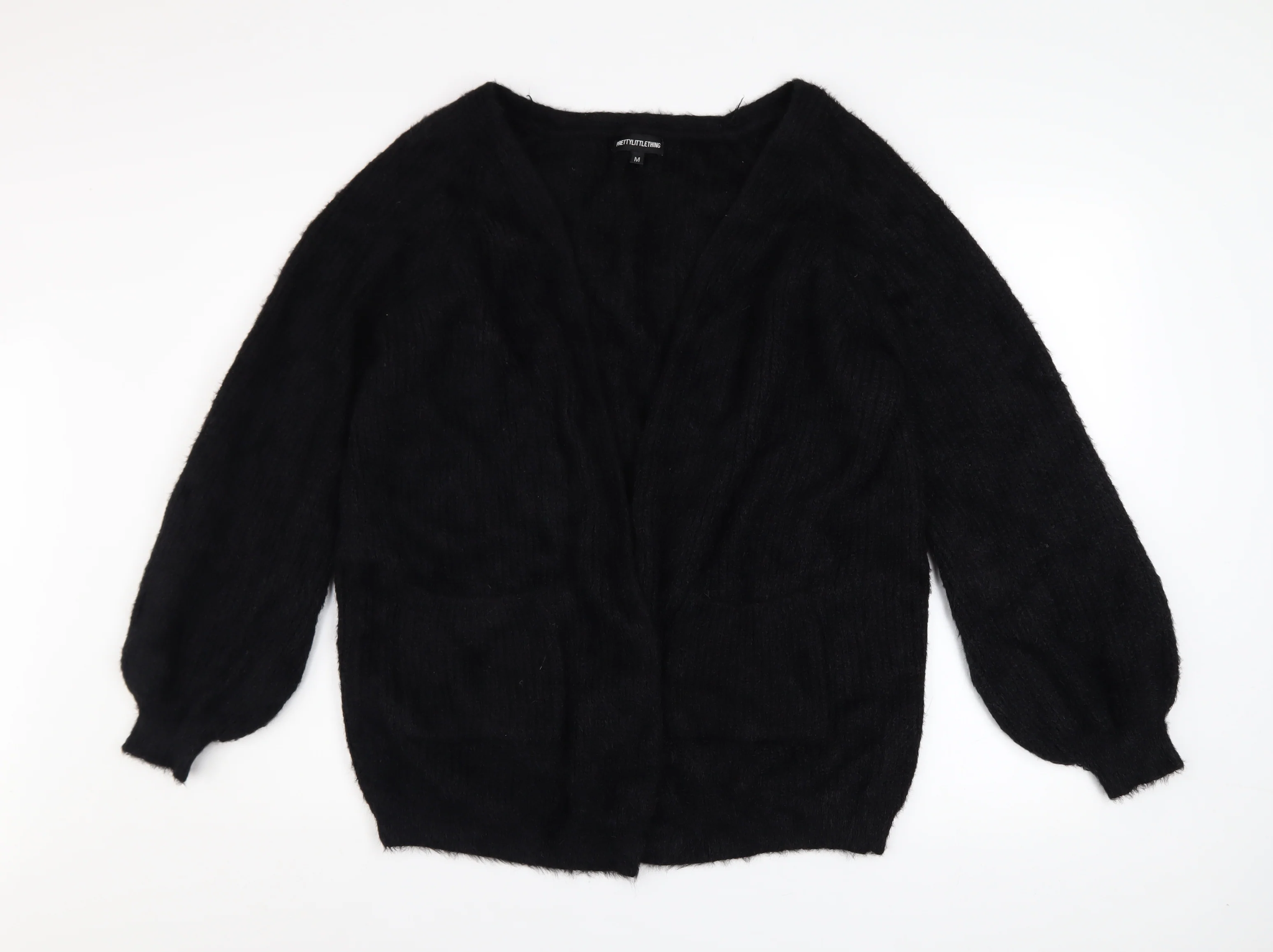 PrettyLittleThing Women Black M Knit V-Neck Cardigan Jumper