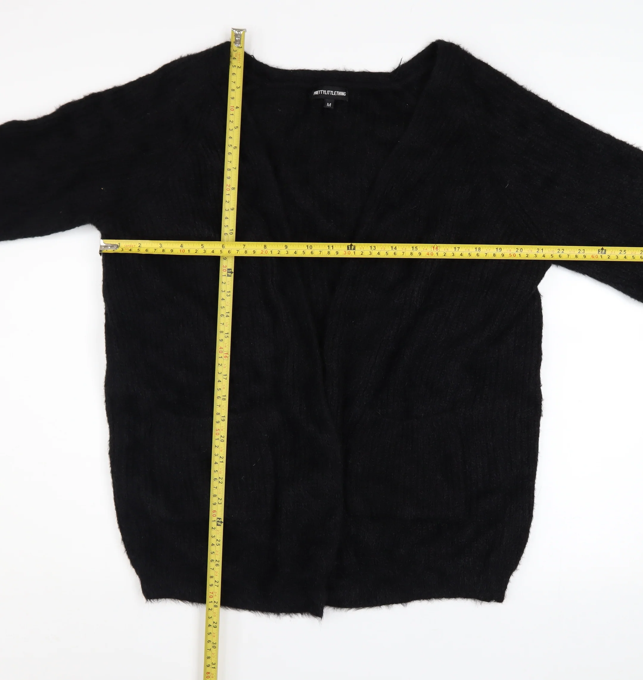 PrettyLittleThing Women Black M Knit V-Neck Cardigan Jumper - Image 2