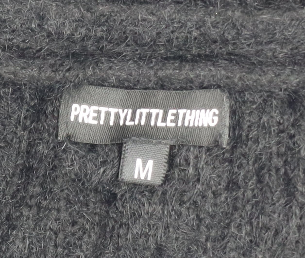 PrettyLittleThing Women Black M Knit V-Neck Cardigan Jumper - Image 4