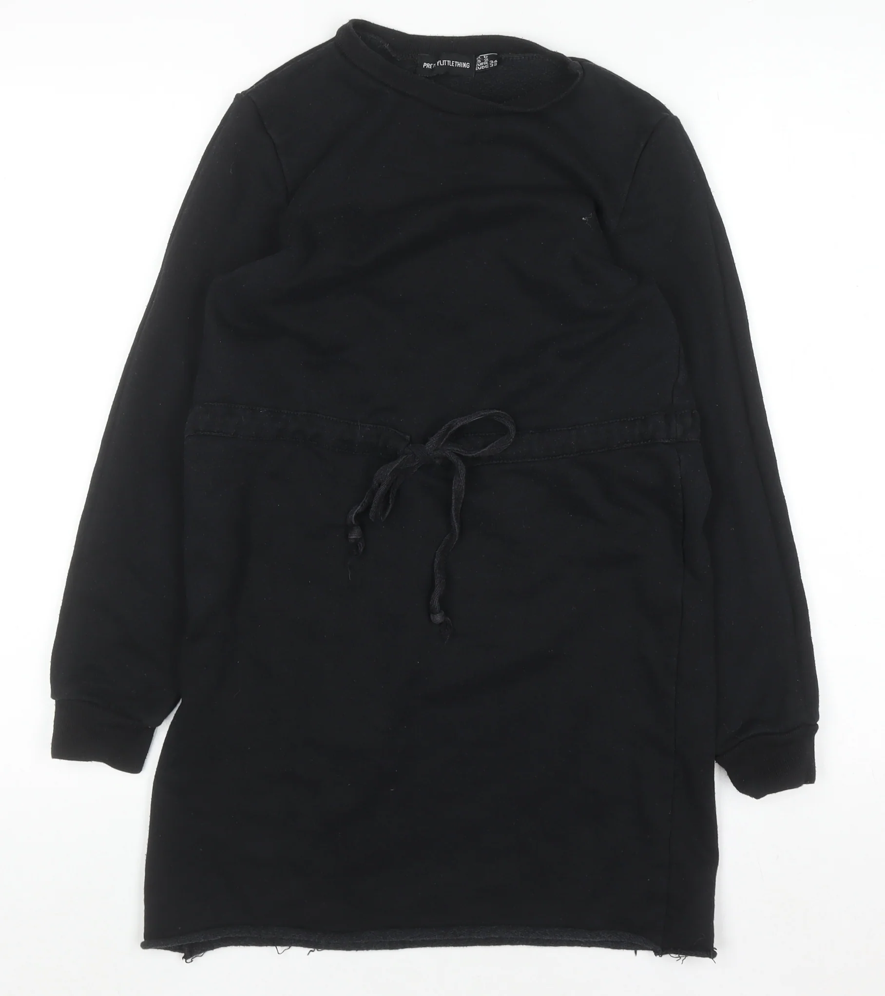 PrettyLittleThing Women Black Size 6 Long Sleeve T-Shirt Dress