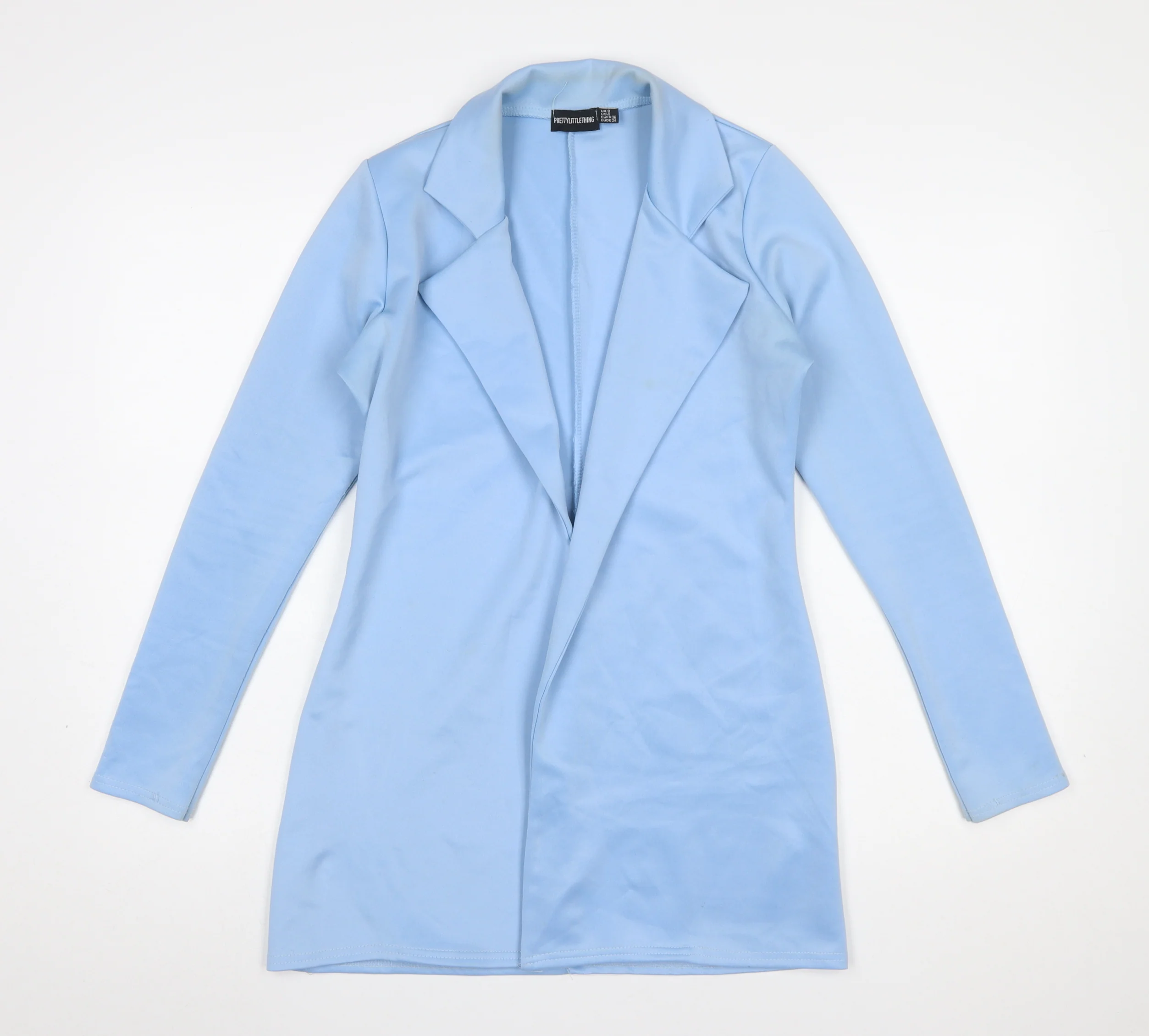 PrettyLittleThing Women Blue Longline Blazer Jacket Size 8