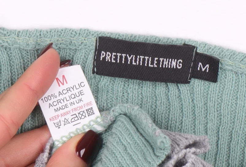 PrettyLittleThing Women Green Grey V-Neck Ribbed Knit Cardigan M - Image 4