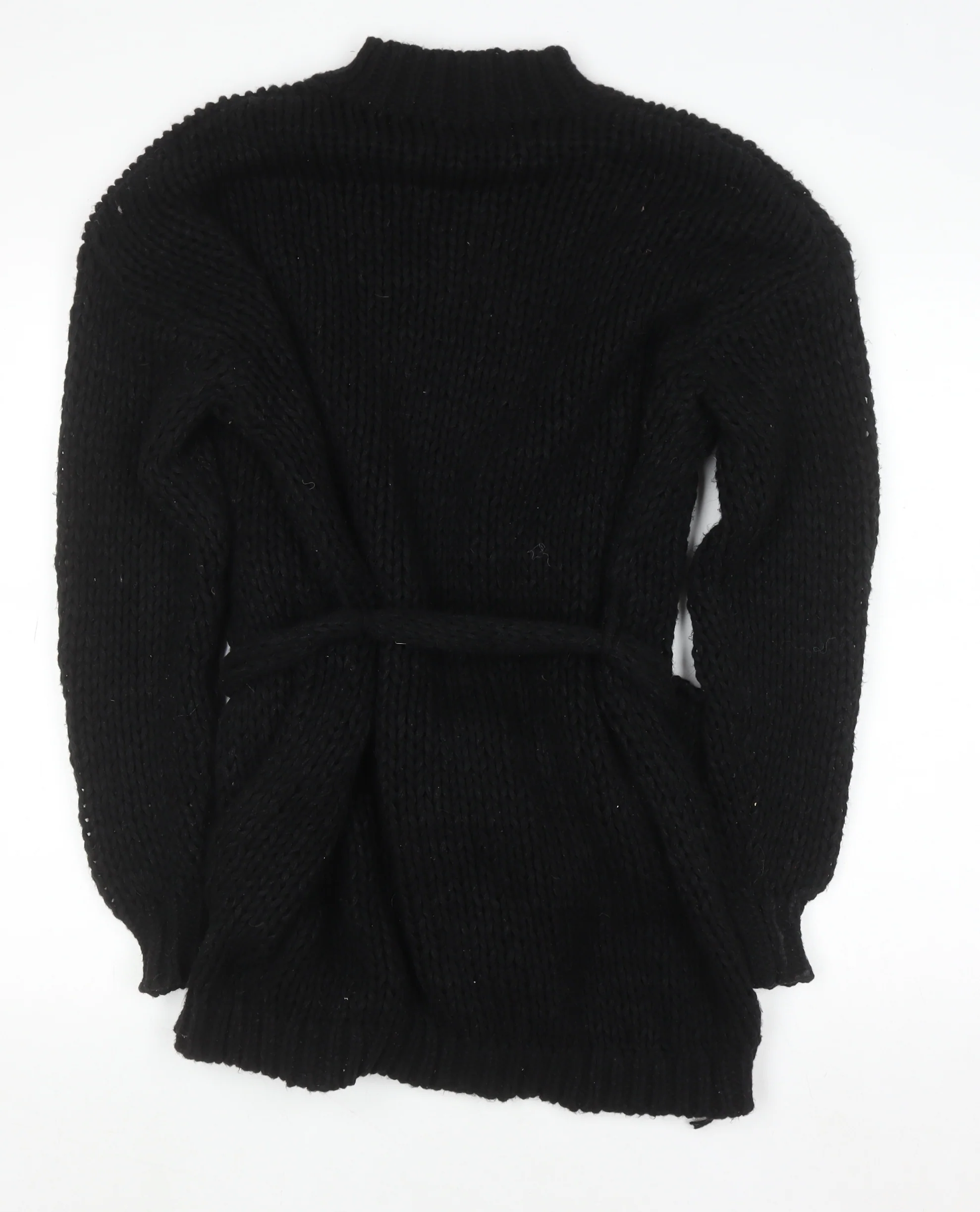 PrettyLittleThing Women’s Black Knit Belted Jumper Dress Size S - Image 3