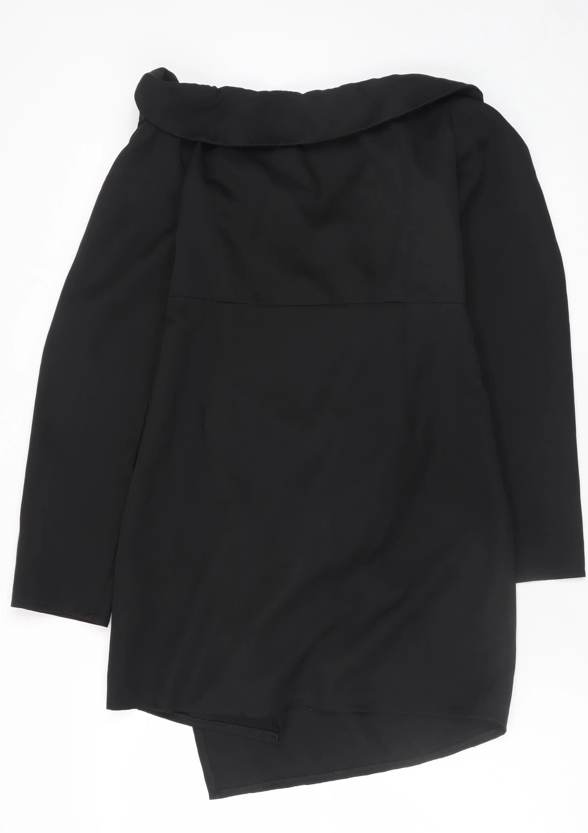PrettyLittleThing Women’s Black Off Shoulder Ruched Bodycon Dress Size 14 - Image 3
