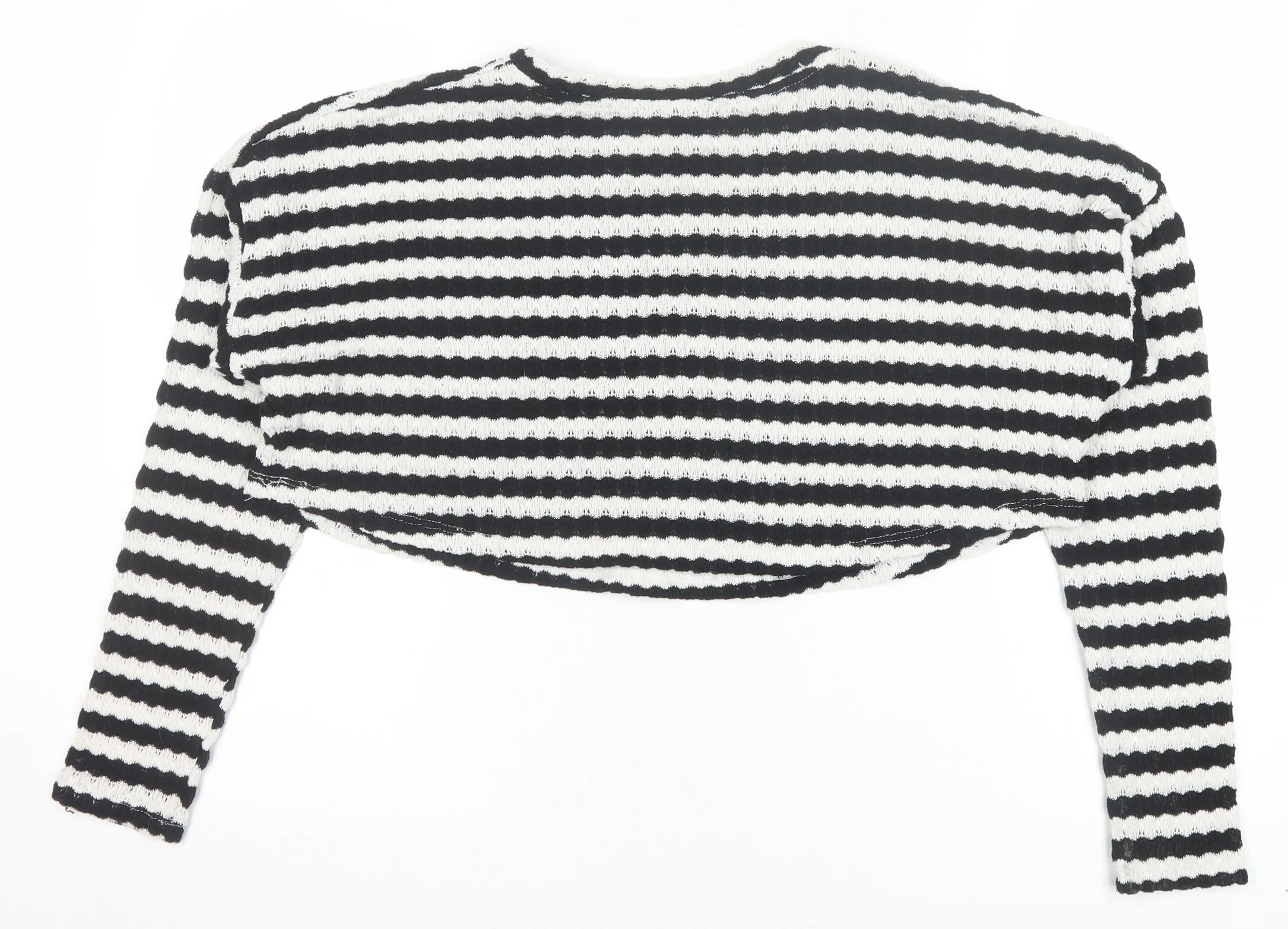 PrettyLittleThing Women’s Black White Striped Knit Jumper Size 8 - Image 3