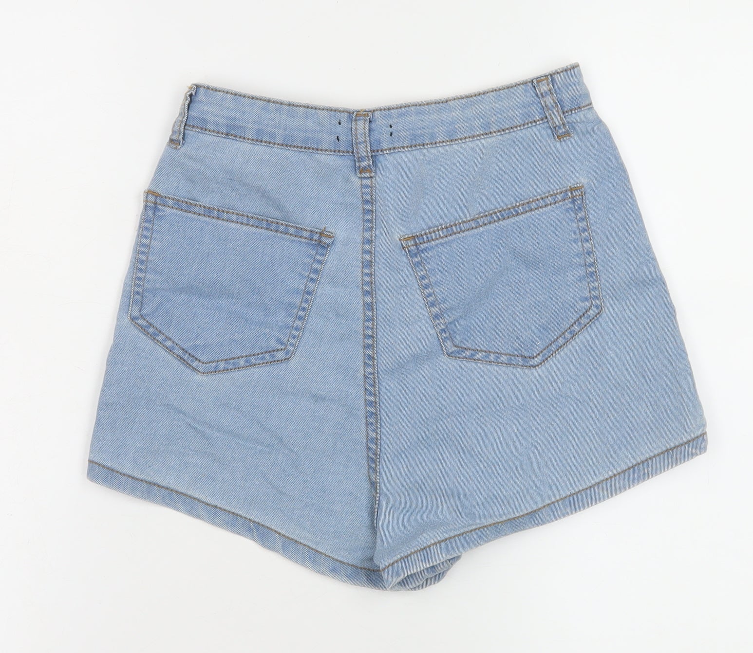 PrettyLittleThing Women’s Blue Denim High Rise Hot Pants Shorts Size 6 - Image 3