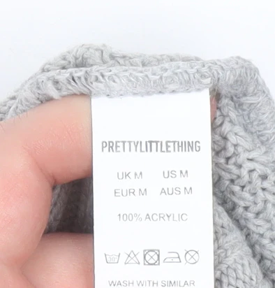 PrettyLittleThing Women’s Grey Knit Open Cardigan Size M - Image 4