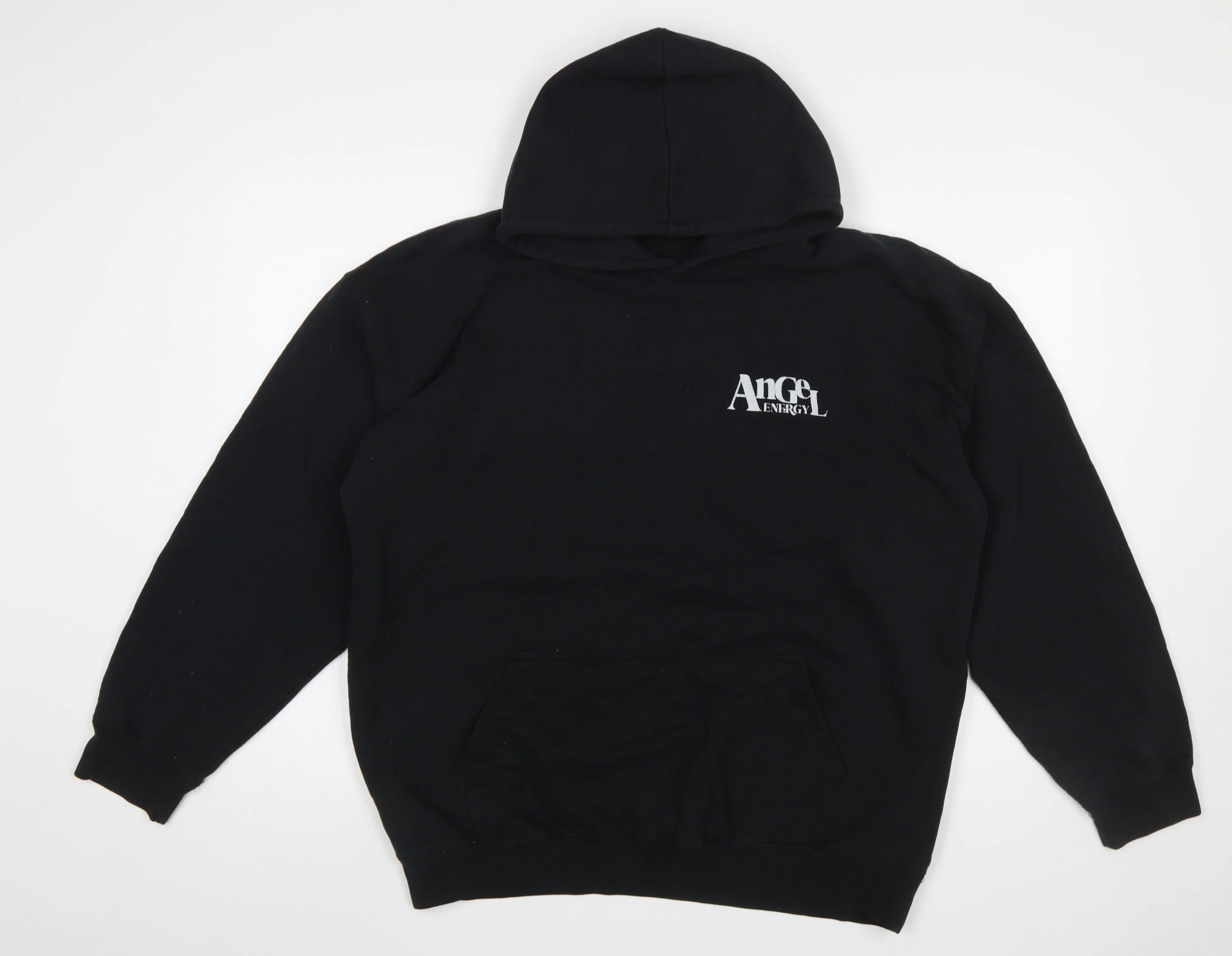 PrettyLittleThing Women's Black Angel Energy Pullover Hoodie Size L