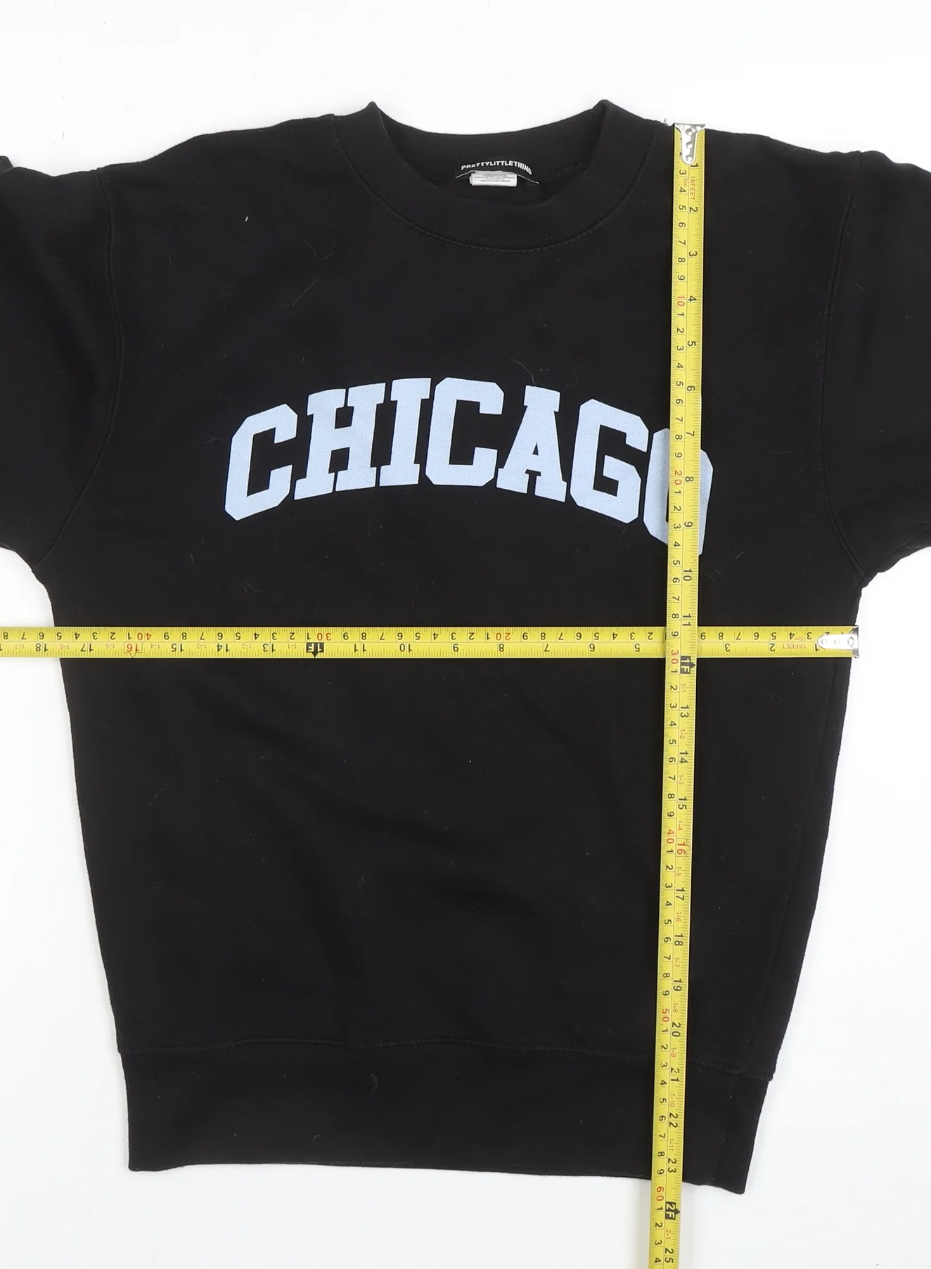 PrettyLittleThing Womens Black XS Chicago Crew Neck Sweatshirt - Image 2