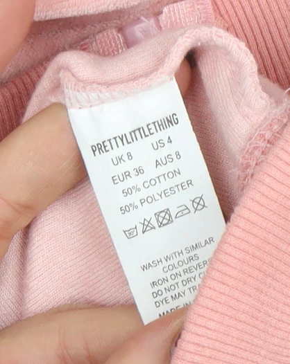 PrettyLittleThing Womens Pink Full Zip Velour Hoodie UK 8 - Image 4