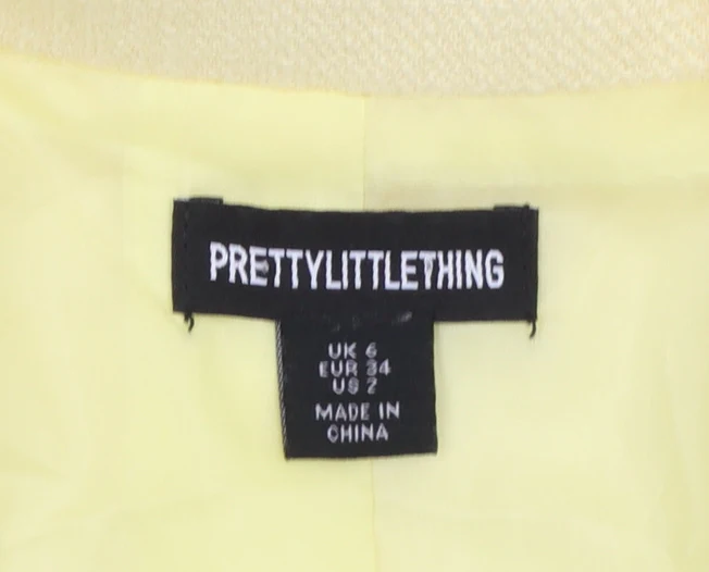 PrettyLittleThing Women's Yellow Blazer Jacket UK 6 Single-Breasted - Image 4