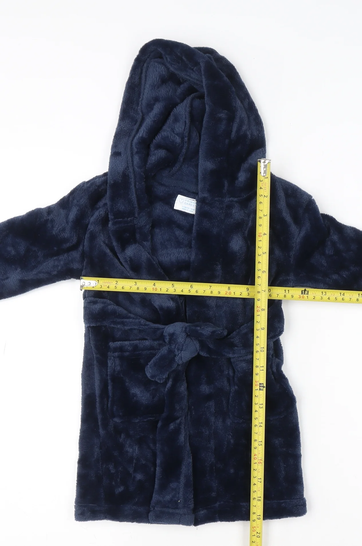 Primark Blue Hooded Fleece Robe 12-18 Months Unisex Baby Soft Winter Nightwear - Image 2