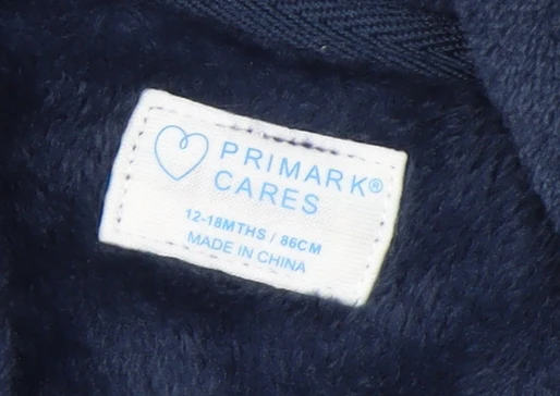 Primark Blue Hooded Fleece Robe 12-18 Months Unisex Baby Soft Winter Nightwear - Image 4