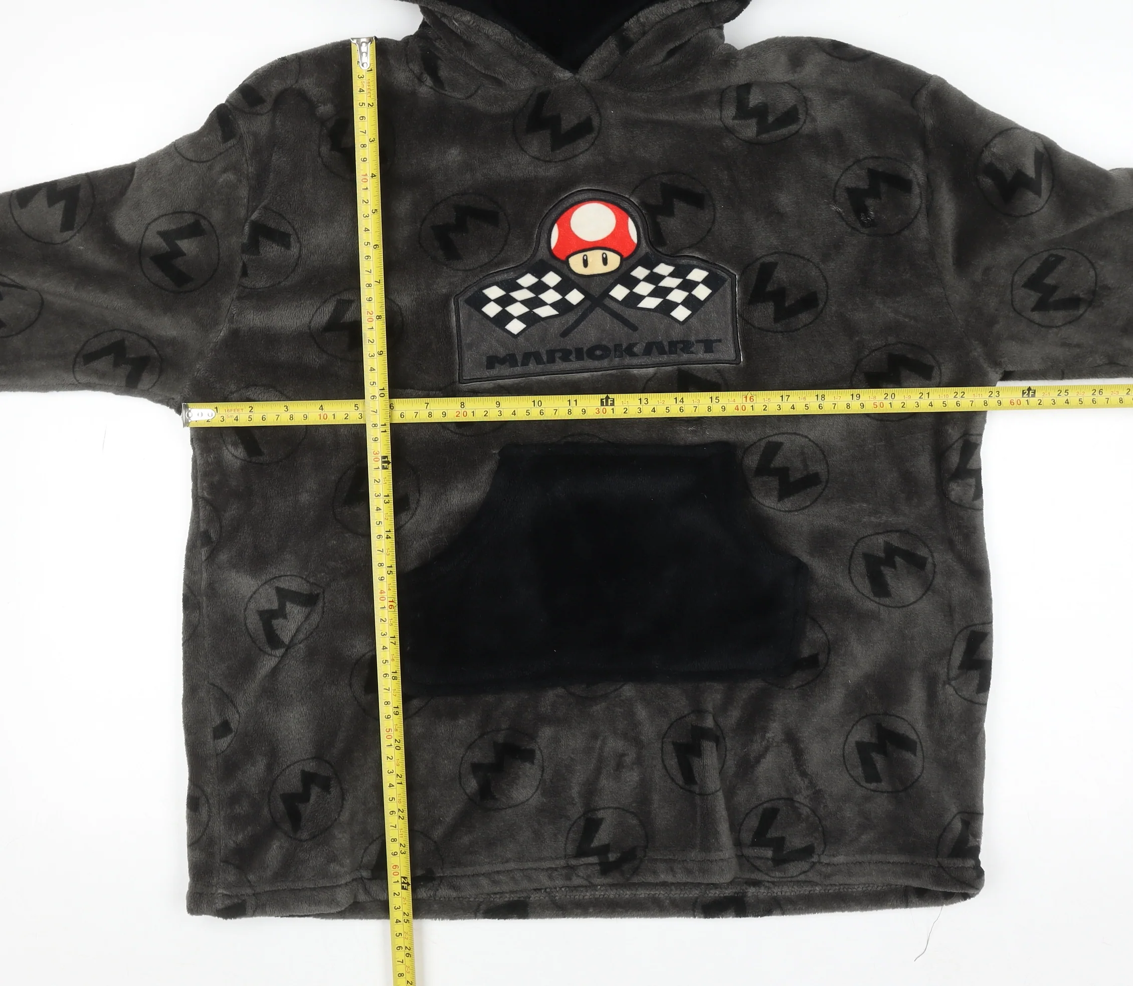 Primark Boys Grey Mario Kart Fleece Hooded Nightwear 10-12 Years - Image 2