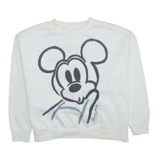 Primark Disney Women White Mickey Mouse Graphic Sweatshirt XL