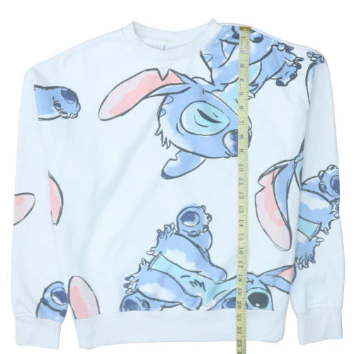 Primark Disney Women White Stitch Sweatshirt UK 10/12 Pullover Crew Neck - Image 3