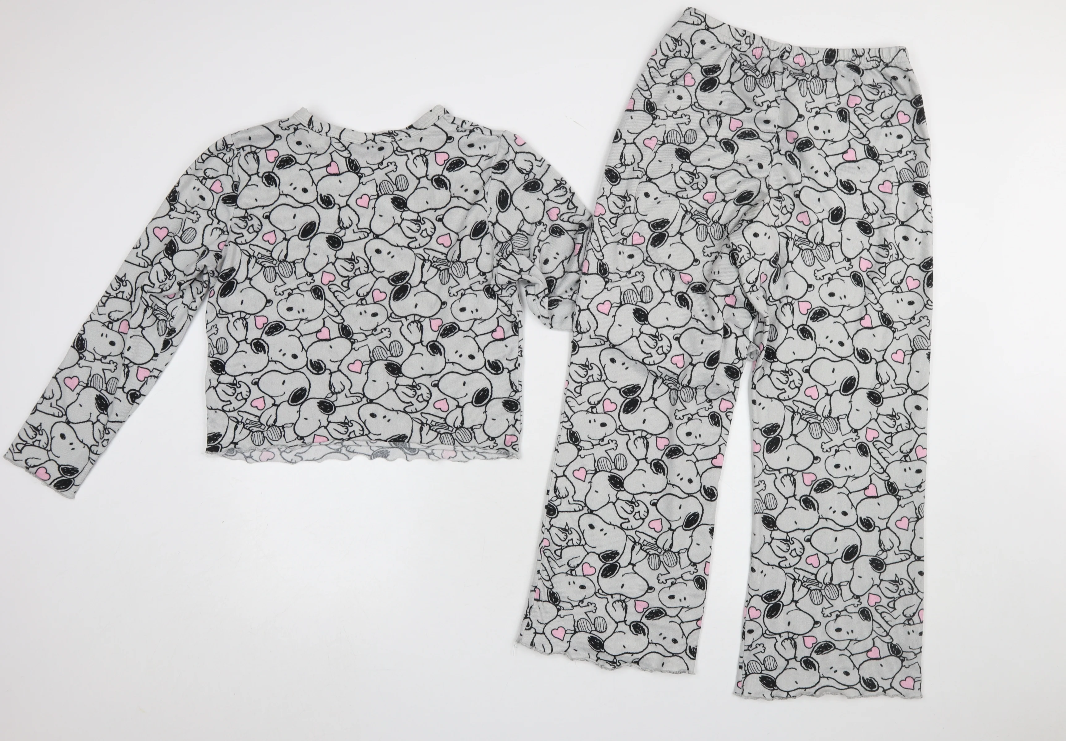 Primark Girls Peanuts Snoopy Grey Fleece Pyjama Set 10-11 Years - Image 4