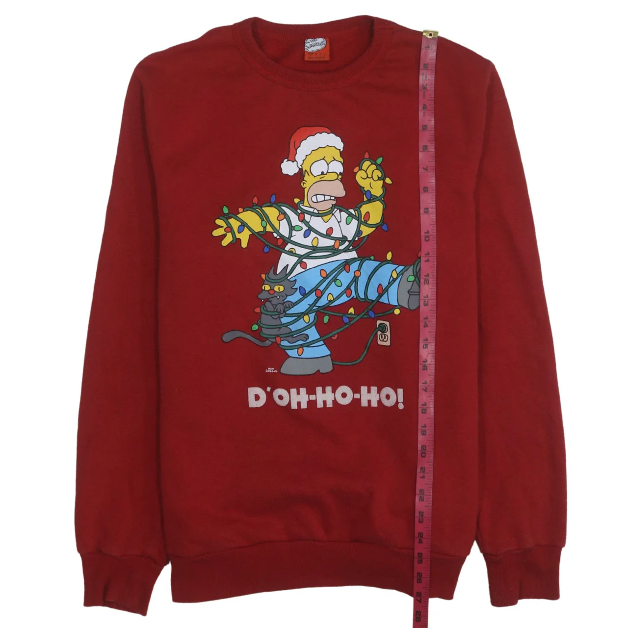 Primark Men’s Red The Simpsons Christmas Graphic Sweatshirt L - Image 3