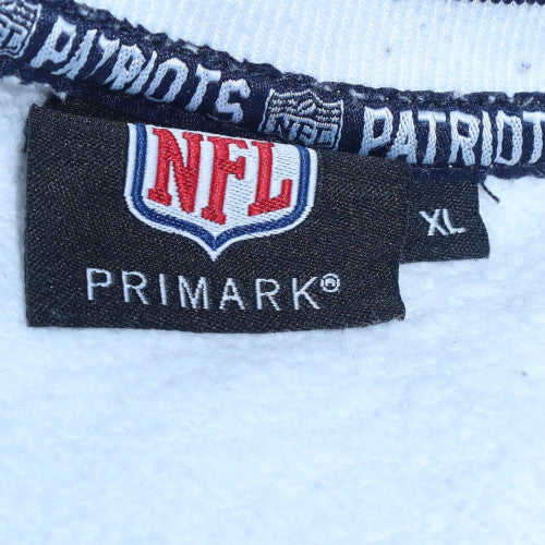 Primark Men’s White XL Pullover Sweatshirt New England Patriots Logo - Image 5