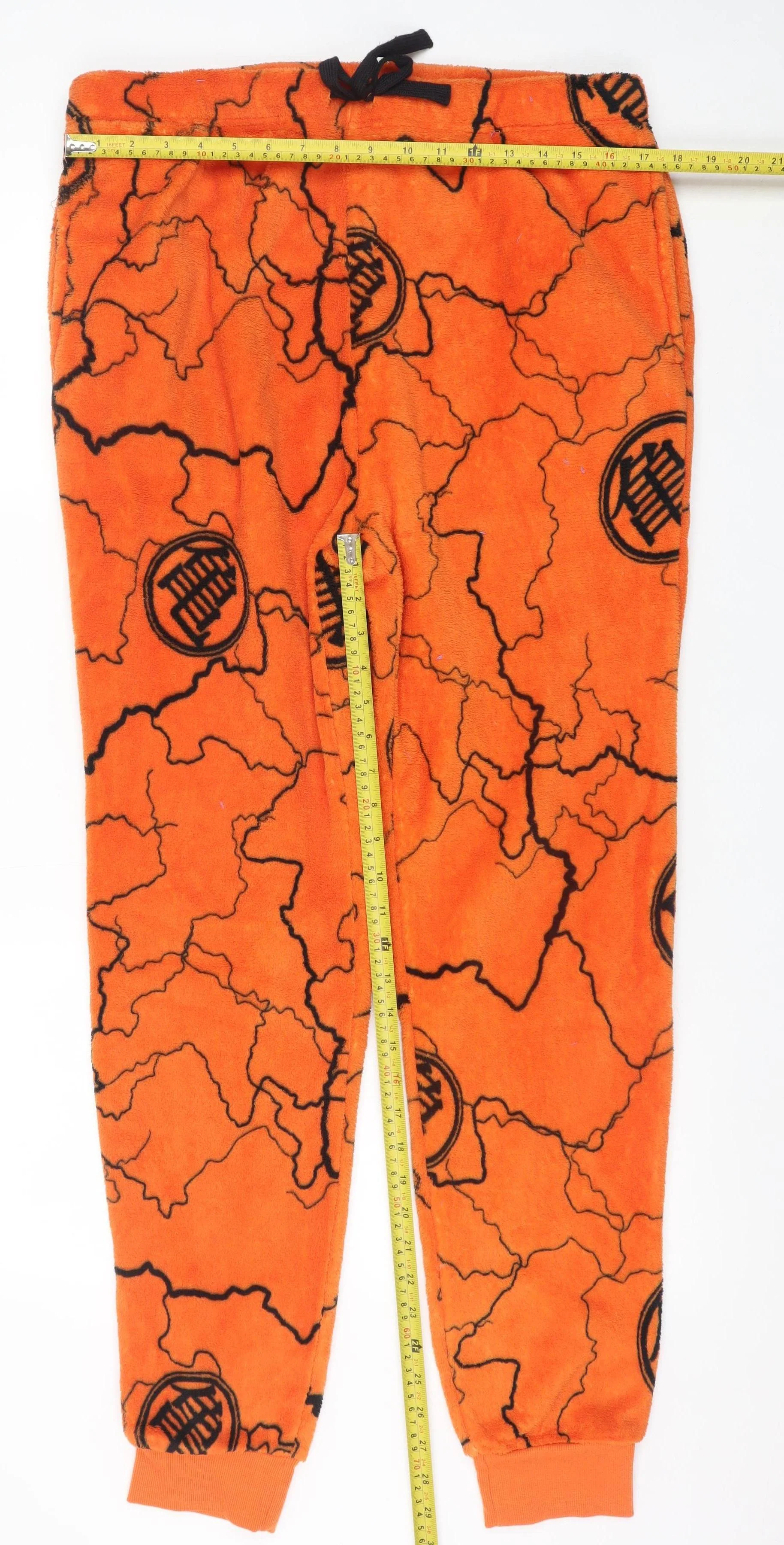 Primark Mens Orange Dragon Ball Fleece Pyjama Pants L - Image 2