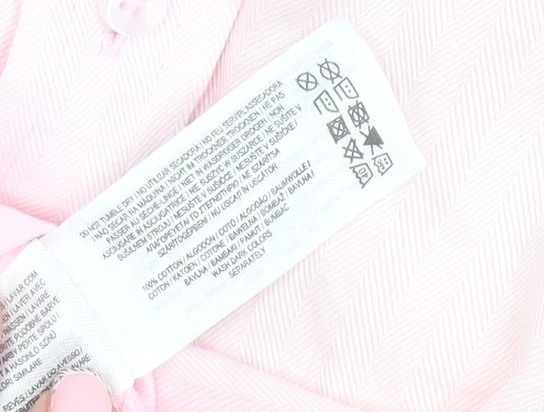 Primark Men's Pink 2XL Slim Fit Long Sleeve Formal Dress Shirt - Image 5