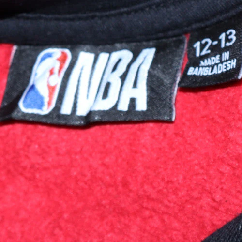 Primark NBA Boys Black Red Chicago Bulls Pullover Hoodie 12-13 Years - Image 5