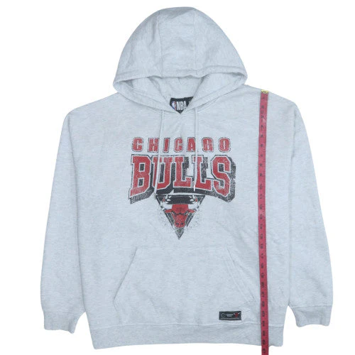Primark NBA Chicago Bulls Grey Hoodie Womens L Pullover Cotton Blend - Image 2