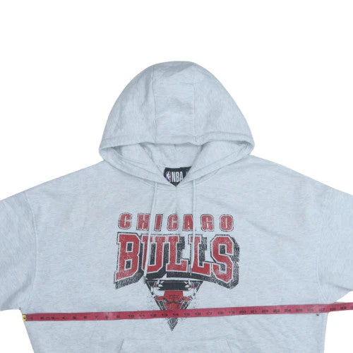 Primark NBA Chicago Bulls Grey Hoodie Womens L Pullover Cotton Blend - Image 3