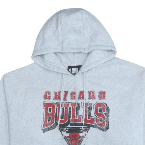 Primark NBA Chicago Bulls Grey Hoodie Womens L Pullover Cotton Blend - Image 7
