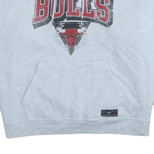 Primark NBA Chicago Bulls Grey Hoodie Womens L Pullover Cotton Blend - Image 8