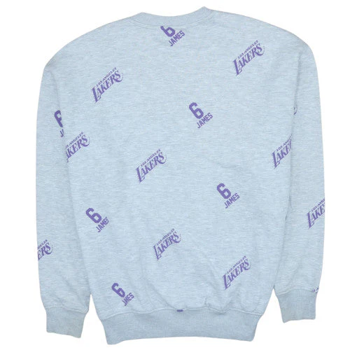Primark NBA Los Angeles Lakers Grey Men's Medium Pullover Sweatshirt - Image 3
