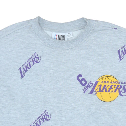 Primark NBA Los Angeles Lakers Grey Men's Medium Pullover Sweatshirt - Image 7
