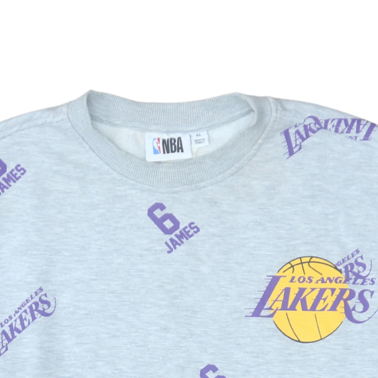 Primark NBA Los Angeles Lakers Grey XL Men's Sweatshirt - Image 8