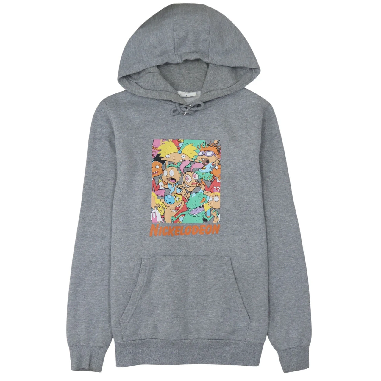 Primark Nickelodeon Grey Hoodie L Women Cartoon Pullover Sweatshirt