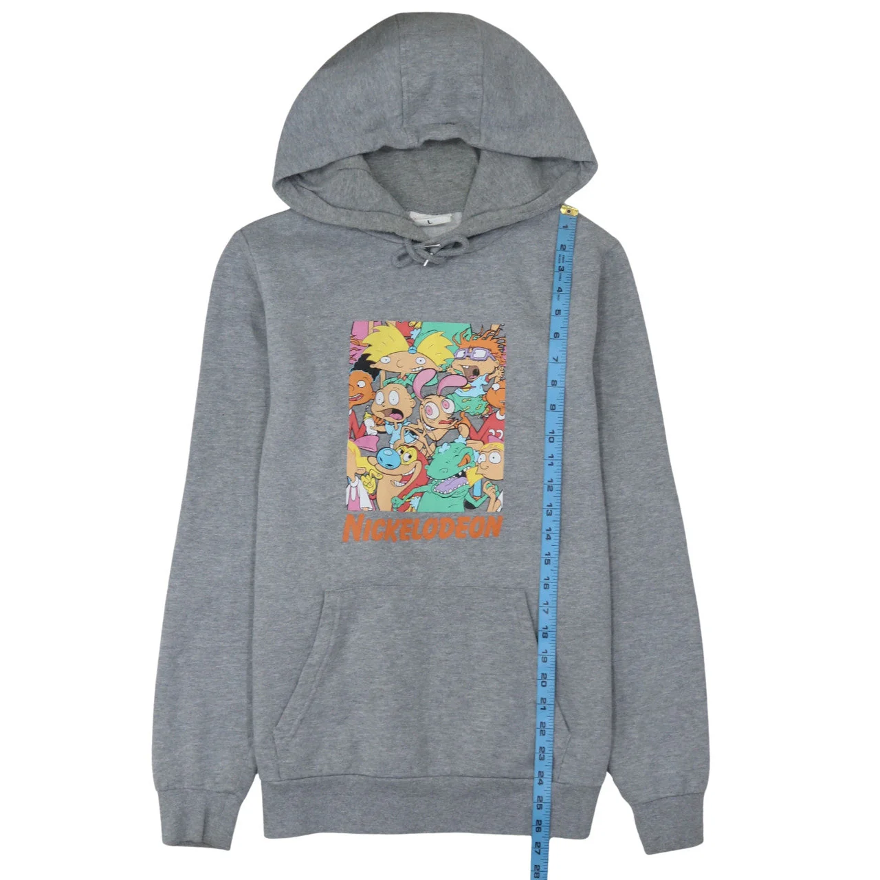 Primark Nickelodeon Grey Hoodie L Women Cartoon Pullover Sweatshirt - Image 3