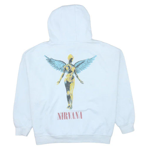 Primark Nirvana White Graphic Print Pullover Hoodie Women L - Image 4