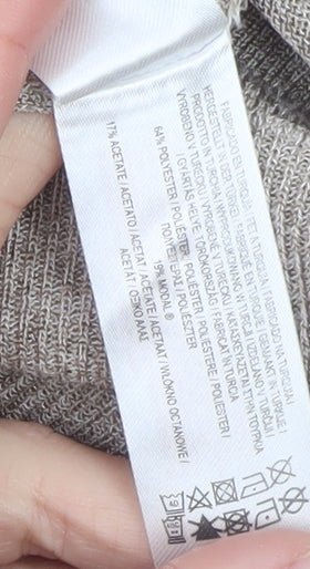 Primark Women Beige Collared Henley Jumper XL Lightweight Knit - Image 5