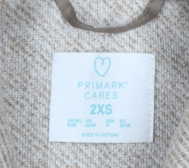 Primark Women Beige Herringbone Wool Blend Shacket Jacket 2XS - Image 4