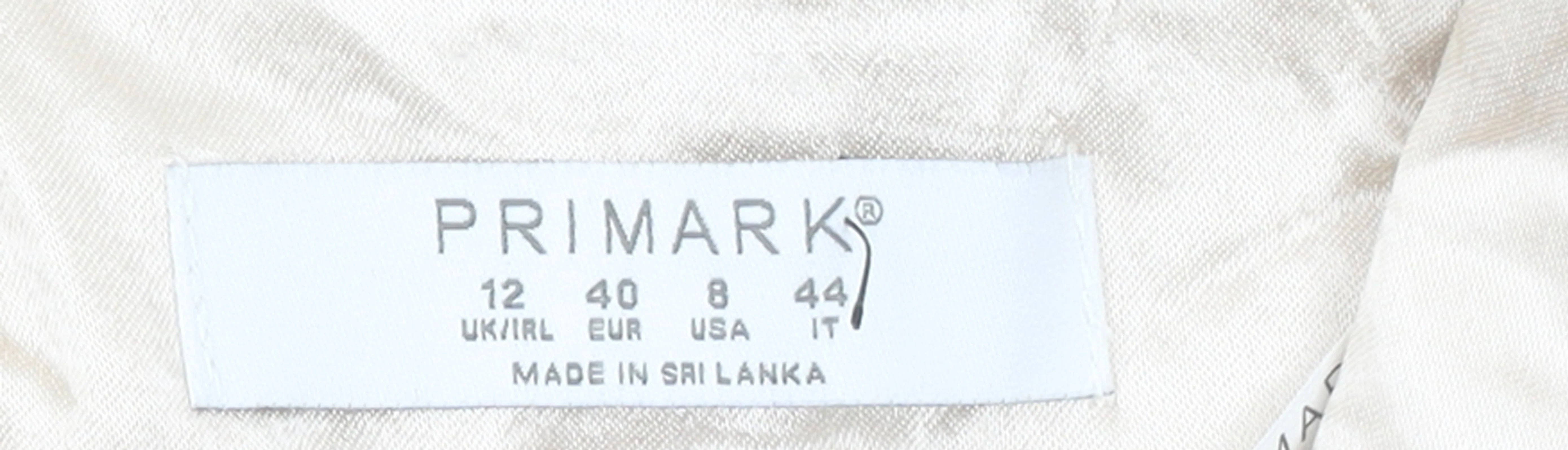 Primark Women Beige Shawl Lapel Single-Breasted Blazer Size 12 - Image 4