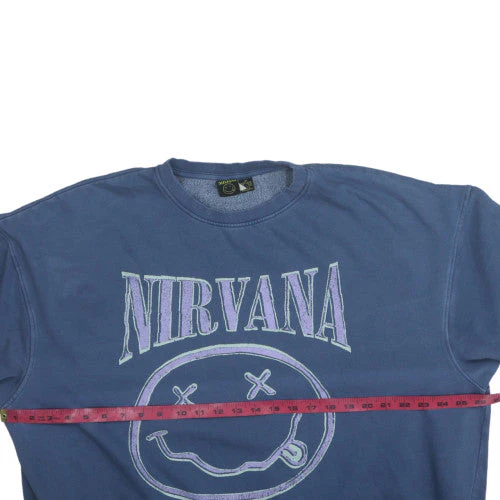 Primark Women Blue Nirvana Crew Neck Pullover Sweatshirt M 12/14 - Image 3