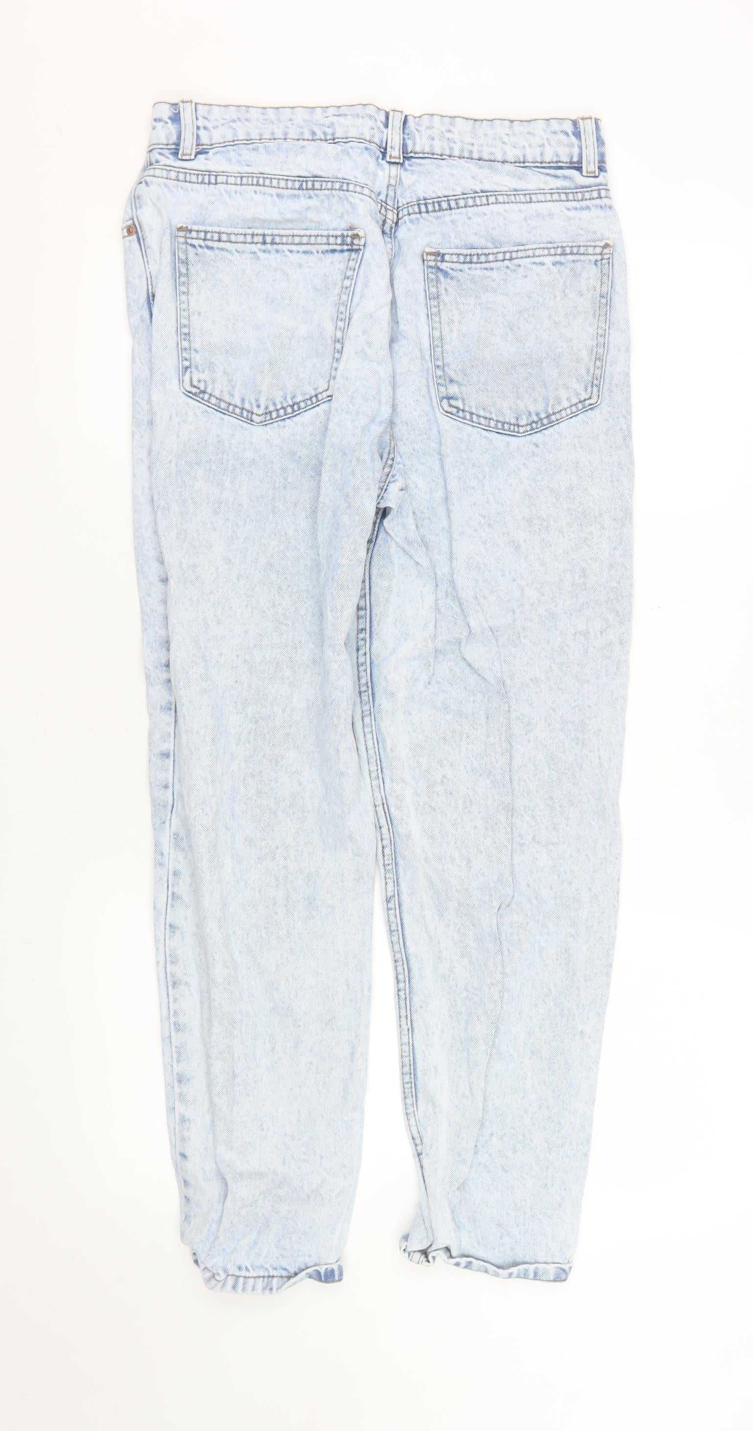 Primark Women Blue Size 10 Mom High-Waist Acid Wash Jeans - Image 3