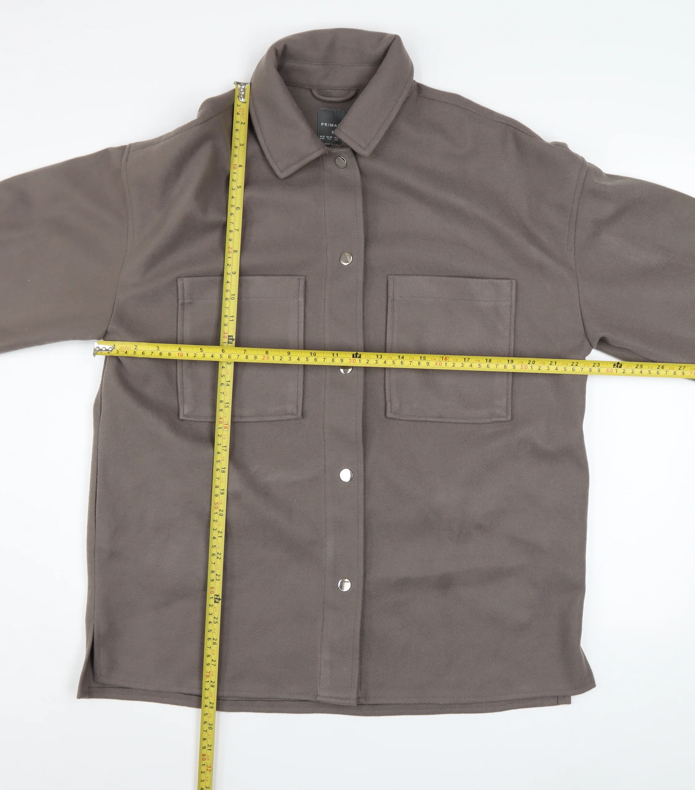 Primark Women Brown Fleece Button Casual Jacket Size S - Image 2