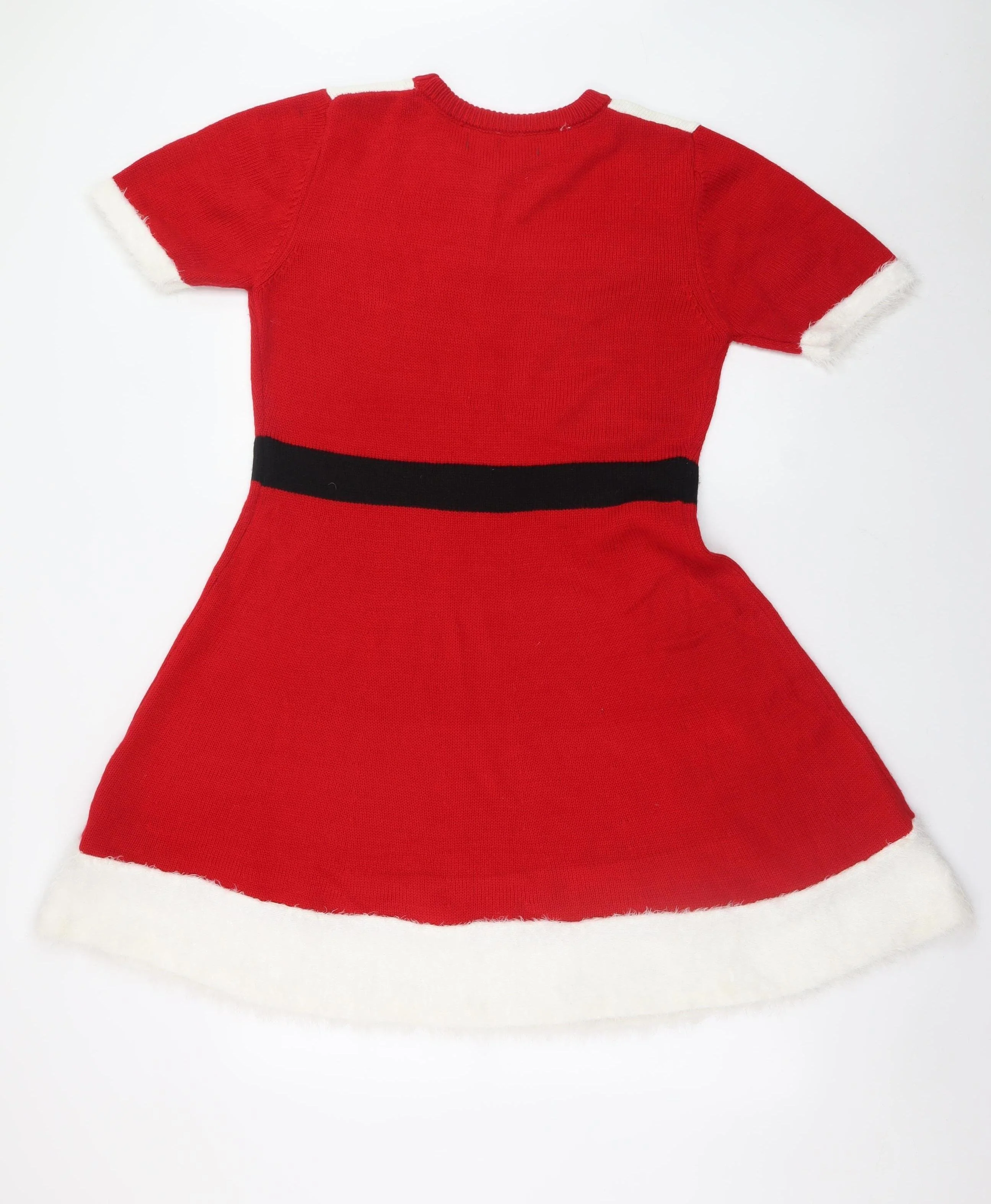 Primark Women Red Fit & Flare Christmas Knit Dress M - Image 3