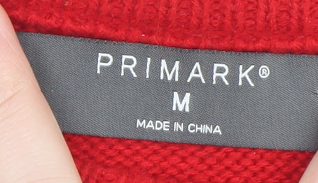 Primark Women Red Fit & Flare Christmas Knit Dress M - Image 4