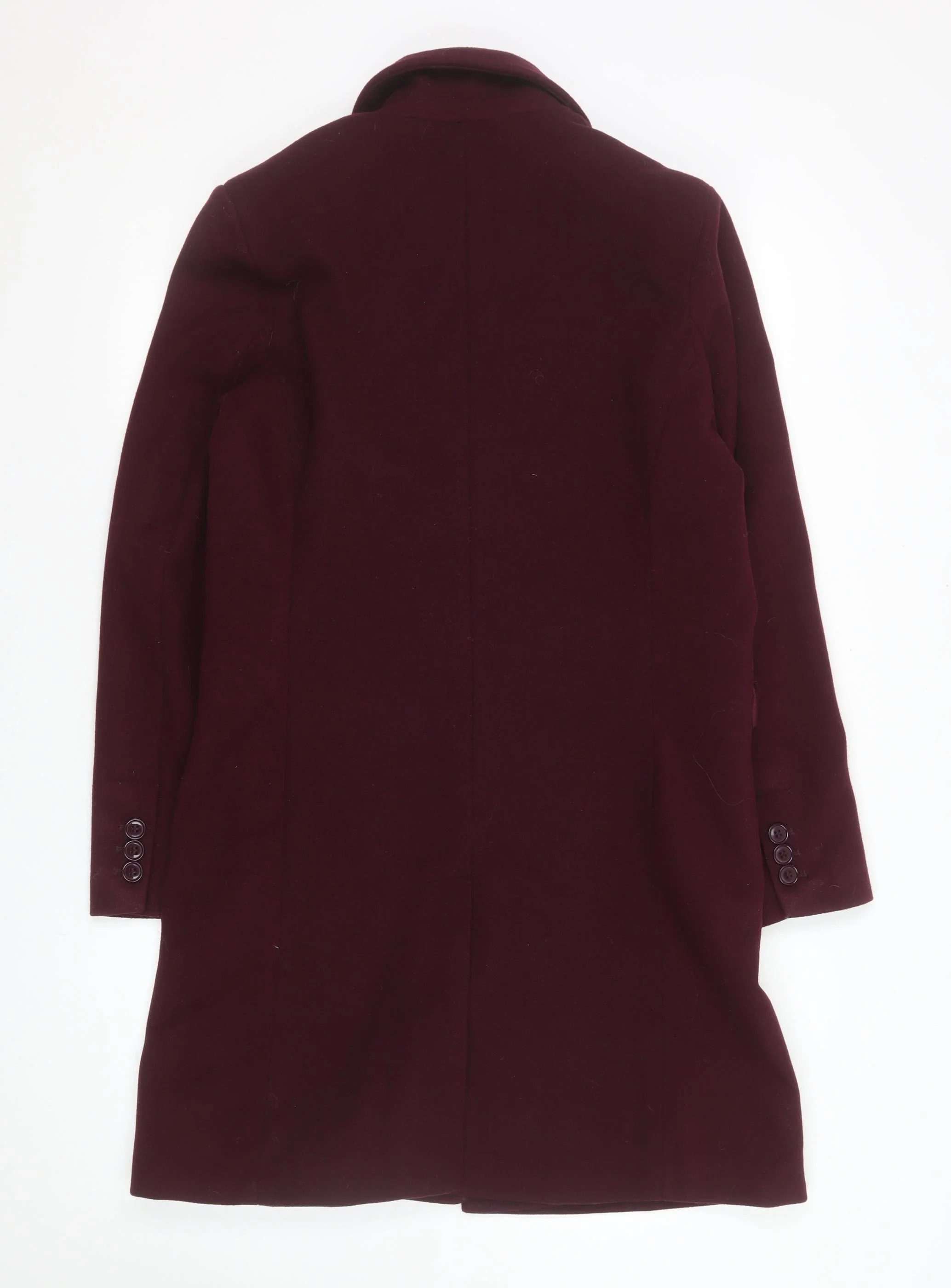 Primark Women Red Polyester Mid-Length Overcoat Size 6 - Image 3
